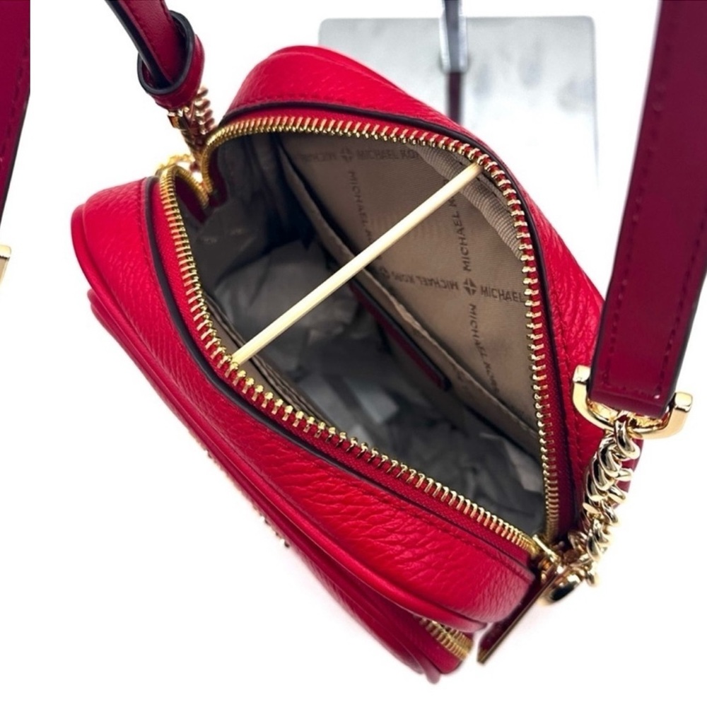 Michael Kors Medium NS Chain Xbody Bag Red/ Gold (NWT) - Picture 7 of 10
